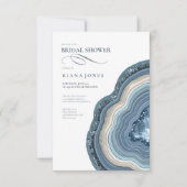 Agate Geode Glitter Vrijgezellenfeest Dusty Blue I Kaart (Voorkant)