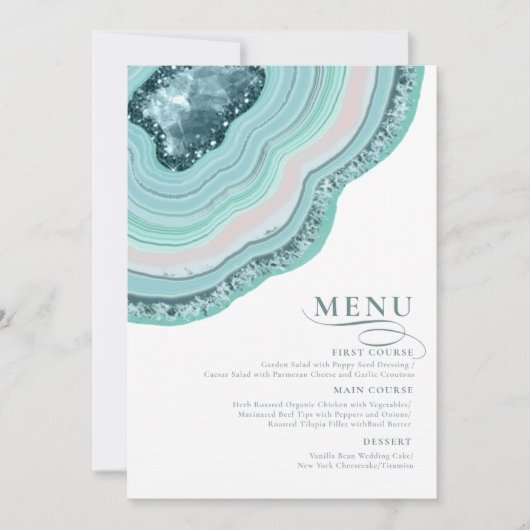 Agate Geode Glitter Wedding Blauwgroen ID647 (Voorkant)