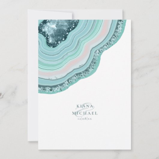 Agate Geode Glitter Wedding Blauwgroen ID647 (Achterkant)