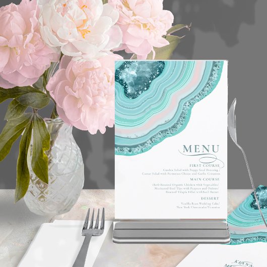 Agate Geode Glitter Wedding Blauwgroen ID647