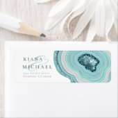 Agate Geode Glitter Wedding Blauwgroen ID647 Etiket (Insitu)