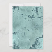 Agate Geode Glitter Wedding Blauwgroen ID647 Kaart (Achterkant)