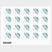 Agate Geode Glitter Wedding Blauwgroen ID647 Ronde Sticker (Vel)