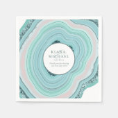 Agate Geode Glitter Wedding Blauwgroen ID647 Servet (Voorkant)