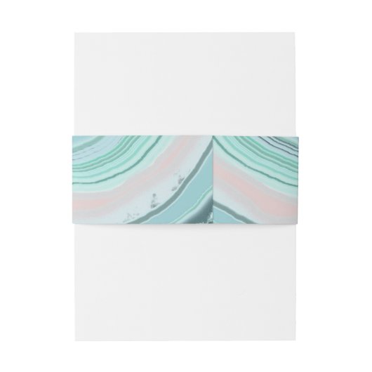 Agate Geode Glitter Wedding Blauwgroen ID647 Uitnodigingen Wikkel (Achterkant Voorbeeld)