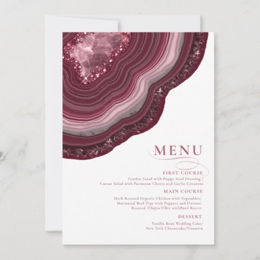 Agate Geode Glitter Wedding Burgundy ID647 (Voorkant)