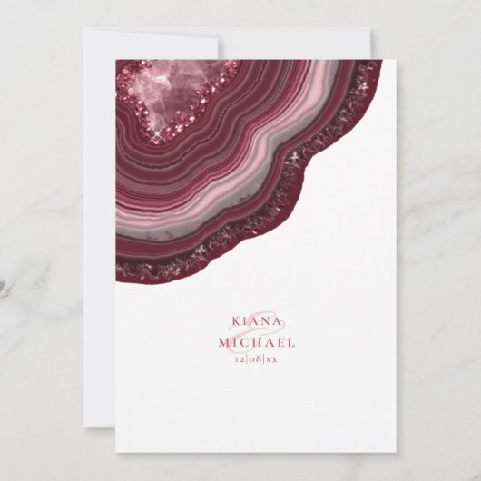 Agate Geode Glitter Wedding Burgundy ID647 (Achterkant)