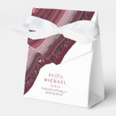 Agate Geode Glitter Wedding Burgundy ID647 Bedankdoosjes (Voorkant Zijde)