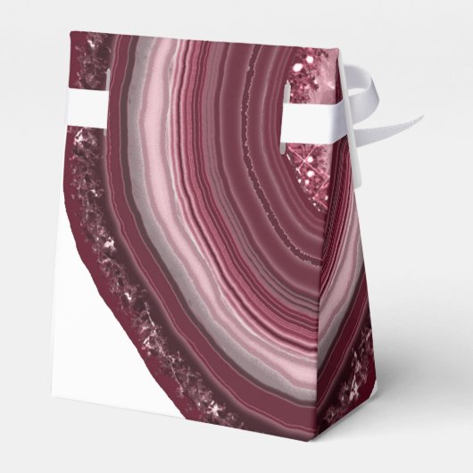 Agate Geode Glitter Wedding Burgundy ID647 Bedankdoosjes (Achterkant)