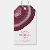 Agate Geode Glitter Wedding Burgundy ID647 Cadeaulabel (Voorkant)