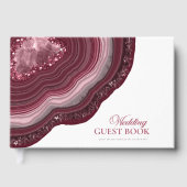 Agate Geode Glitter Wedding Burgundy ID647 Gastenboek (Voorkant)