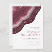 Agate Geode Glitter Wedding Burgundy ID647 Kaart (Voorkant)