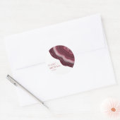 Agate Geode Glitter Wedding Burgundy ID647 Ronde Sticker (Envelop)