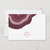 Agate Geode Glitter Wedding Burgundy ID647 RSVP Kaartje (Achterkant)