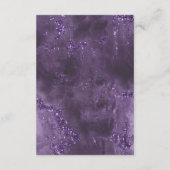 Agate Geode Glitter Wedding Details Violet ID647 Informatiekaartje (Achterkant)