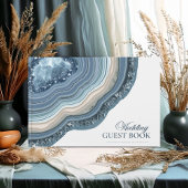 Agate Geode Glitter Wedding Dusty Blue ID647 Gastenboek