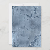 Agate Geode Glitter Wedding Dusty Blue ID647 Kaart (Achterkant)
