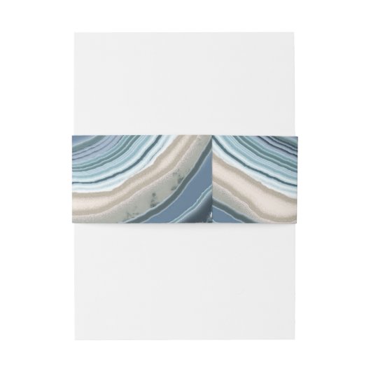 Agate Geode Glitter Wedding Dusty Blue ID647 Uitnodigingen Wikkel (Achterkant Voorbeeld)