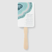 Agate Geode Glitter Wedding Party Blauwgroen ID647 Handwaaier (Achterkant)