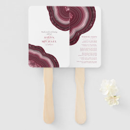 Agate Geode Glitter Wedding Party Burgundy ID647 Handwaaier