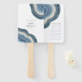 Agate Geode Glitter Wedding Party Dusty Blue ID647 Handwaaier (Voorkant en achterkant)