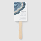 Agate Geode Glitter Wedding Party Dusty Blue ID647 Handwaaier (Achterkant)