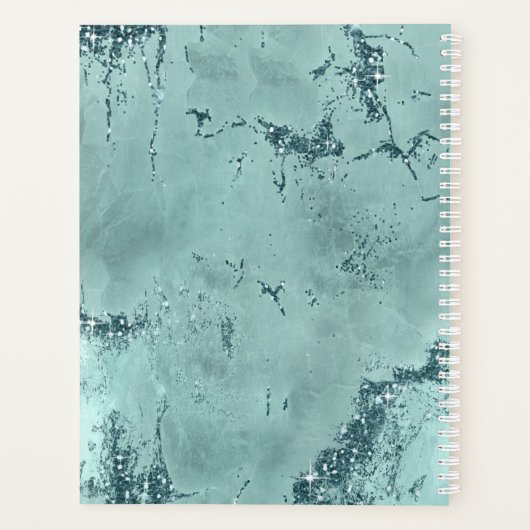 Agate Geode Glitter Wedding Plans Blauwgroen ID647 Planner (Achterkant)