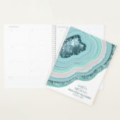 Agate Geode Glitter Wedding Plans Blauwgroen ID647 Planner (Display)