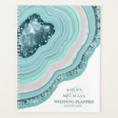 Agate Geode Glitter Wedding Plans Blauwgroen ID647 Planner (Voorkant)