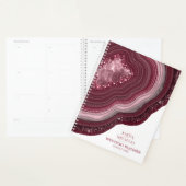 Agate Geode Glitter Wedding Plans Burgundy ID647 Planner (Display)