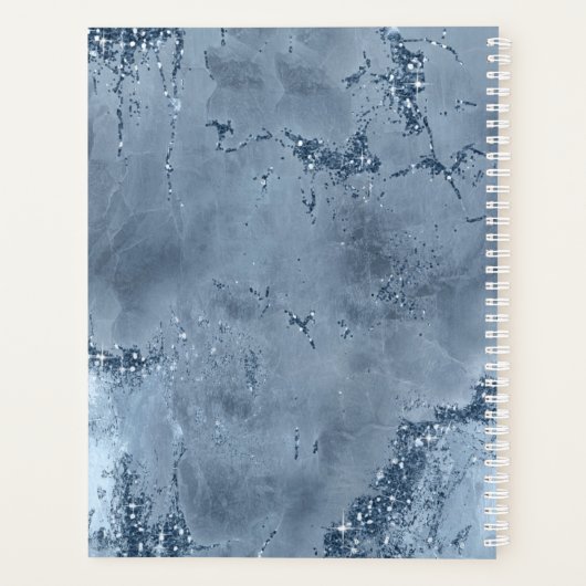 Agate Geode Glitter Wedding Plans Dusty Blue ID647 Planner (Achterkant)