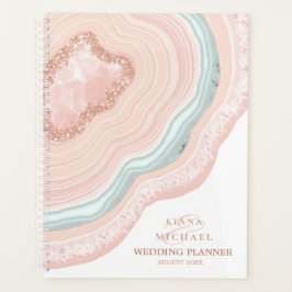 Agate Geode Glitter Wedding Plans Roos Gold ID647 Planner
