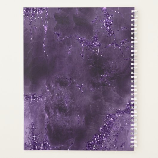 Agate Geode Glitter Wedding Plans Violet ID647 Planner (Achterkant)