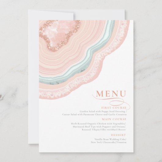 Agate Geode Glitter Wedding Roos Gold ID647 (Voorkant)