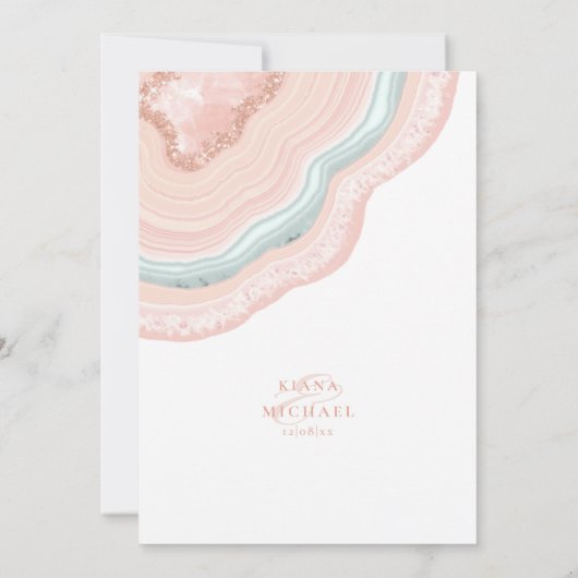 Agate Geode Glitter Wedding Roos Gold ID647 (Achterkant)