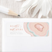 Agate Geode Glitter Wedding Roos Gold ID647 Etiket (Insitu)