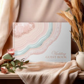 Agate Geode Glitter Wedding Roos Gold ID647 Gastenboek