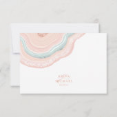 Agate Geode Glitter Wedding Roos Gold ID647 RSVP Kaartje (Achterkant)