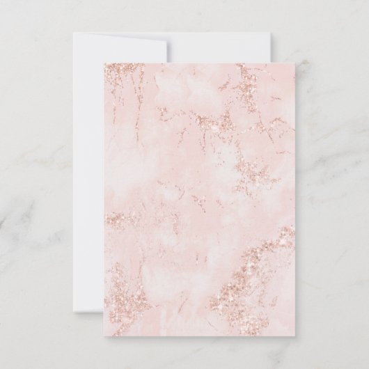 Agate Geode Glitter Wedding Roos Gold ID647 Save The Date (Achterkant)