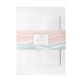 Agate Geode Glitter Wedding Roos Gold ID647 Uitnodigingen Wikkel