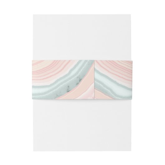 Agate Geode Glitter Wedding Roos Gold ID647 Uitnodigingen Wikkel (Achterkant Voorbeeld)