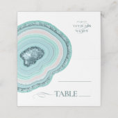 Agate Geode Glitter Wedding Table Blauwgroen ID647 Plaatskaartje (Buitenkant ongevouwen)