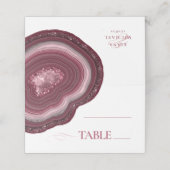 Agate Geode Glitter Wedding Table Burgundy ID647 Plaatskaartje (Buitenkant ongevouwen)