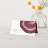 Agate Geode Glitter Wedding Table Burgundy ID647 Plaatskaartje (Achterkant)