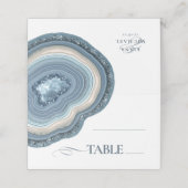 Agate Geode Glitter Wedding Table Dusty Blue ID647 Plaatskaartje (Buitenkant ongevouwen)