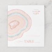 Agate Geode Glitter Wedding Table Roos Gold ID647 Plaatskaartje (Buitenkant ongevouwen)