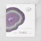 Agate Geode Glitter Wedding Table Violet ID647 Plaatskaartje (Buitenkant ongevouwen)