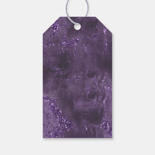 Agate Geode Glitter Wedding Violet ID647 Cadeaulabel (Achterkant)