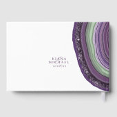 Agate Geode Glitter Wedding Violet ID647 Gastenboek (Achterkant)