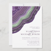 Agate Geode Glitter Wedding Violet ID647 Kaart (Voorkant)